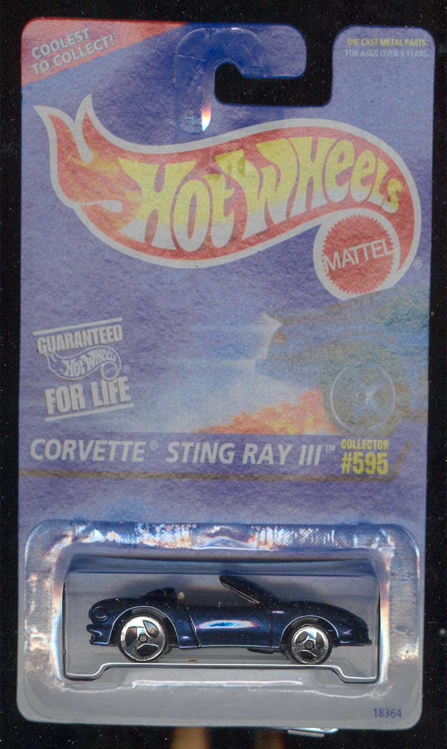 Hot Wheels 1995-595 BLUE Corvette Sting RAY III 1:64 Scale