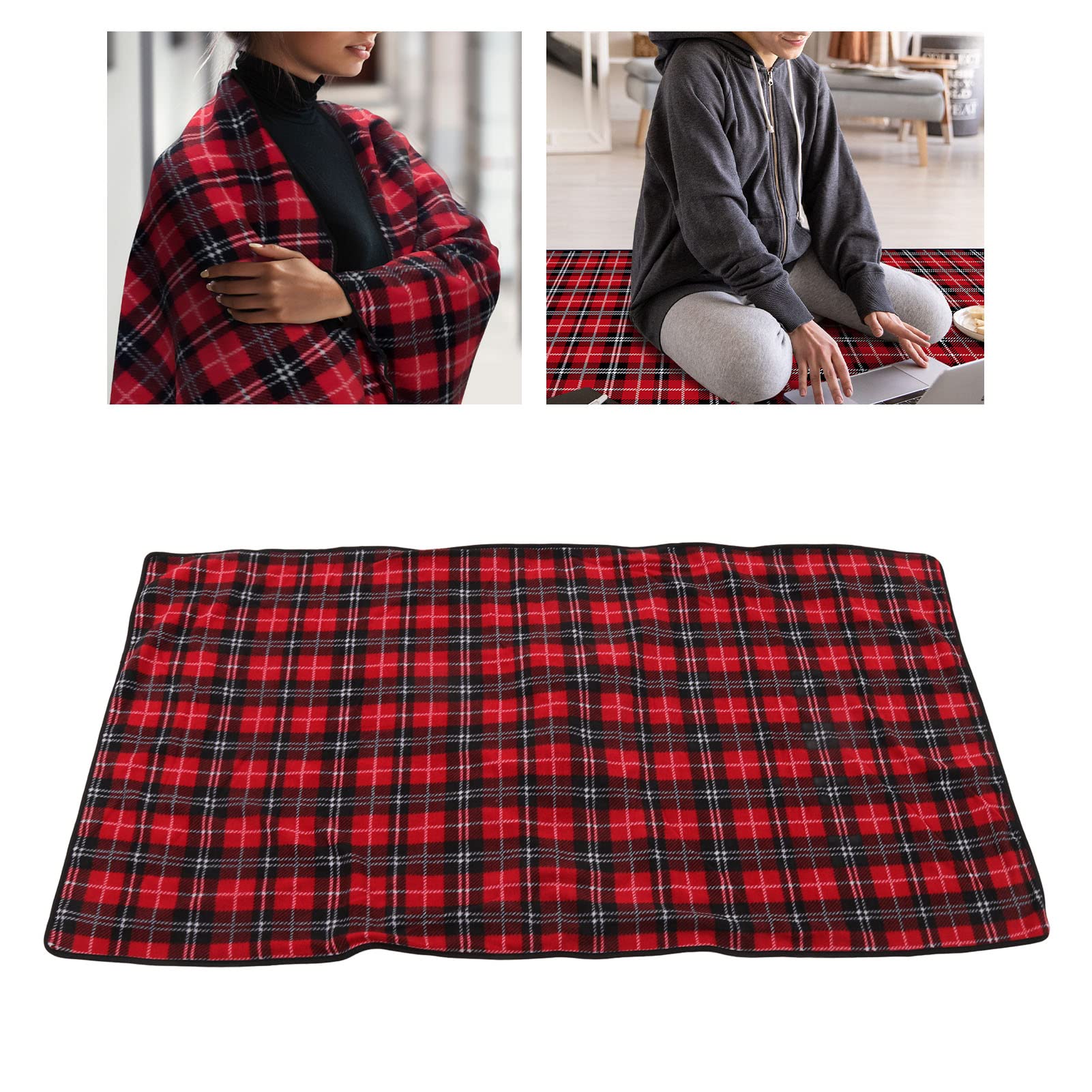 Alomejor Coperta Elettrica USB Riscaldamento Veloce, Plaid Termico,
