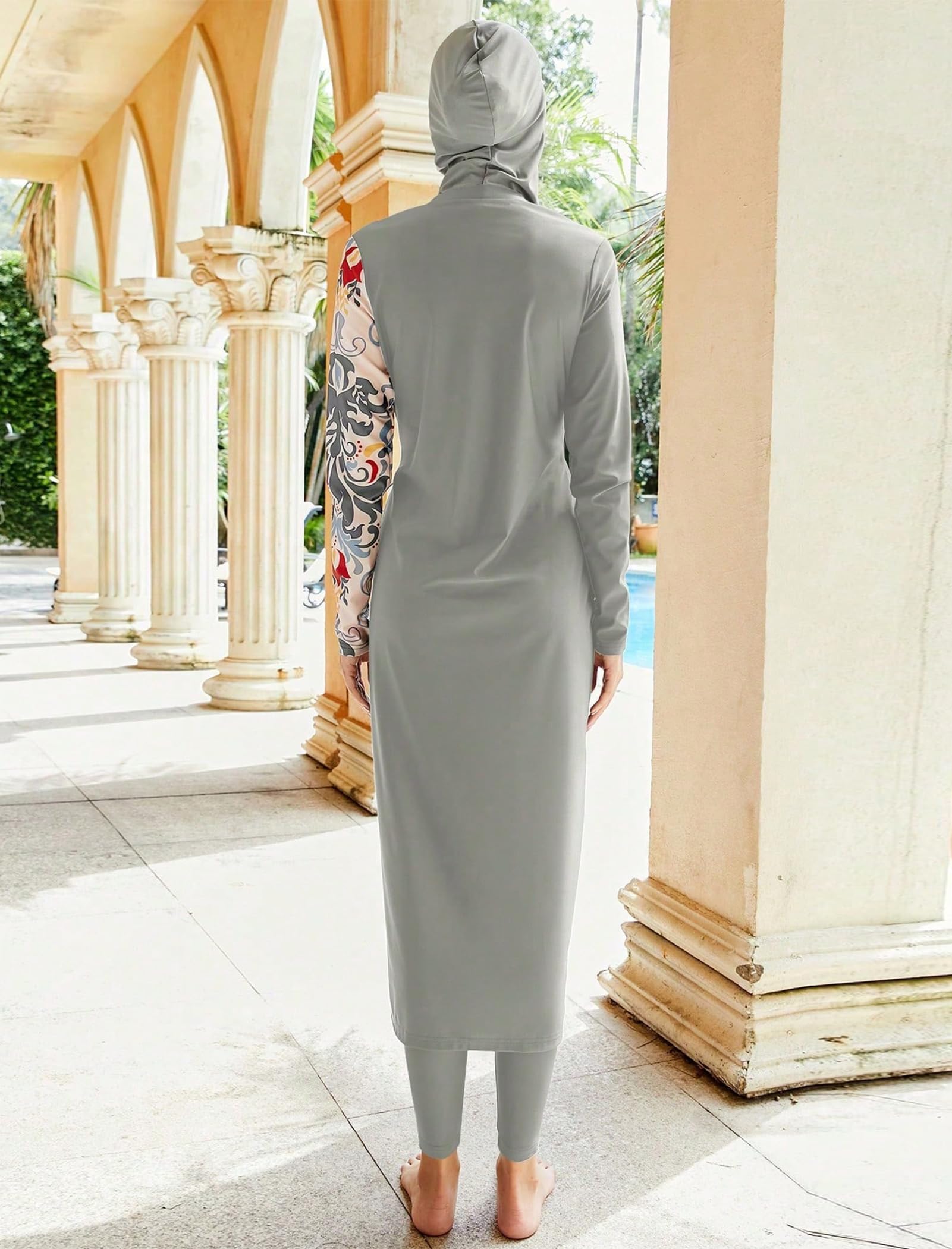 IDOPIP Muslimisch Badeanzug Damen: Ganzkörper Burkini, Bademode mit Hijab