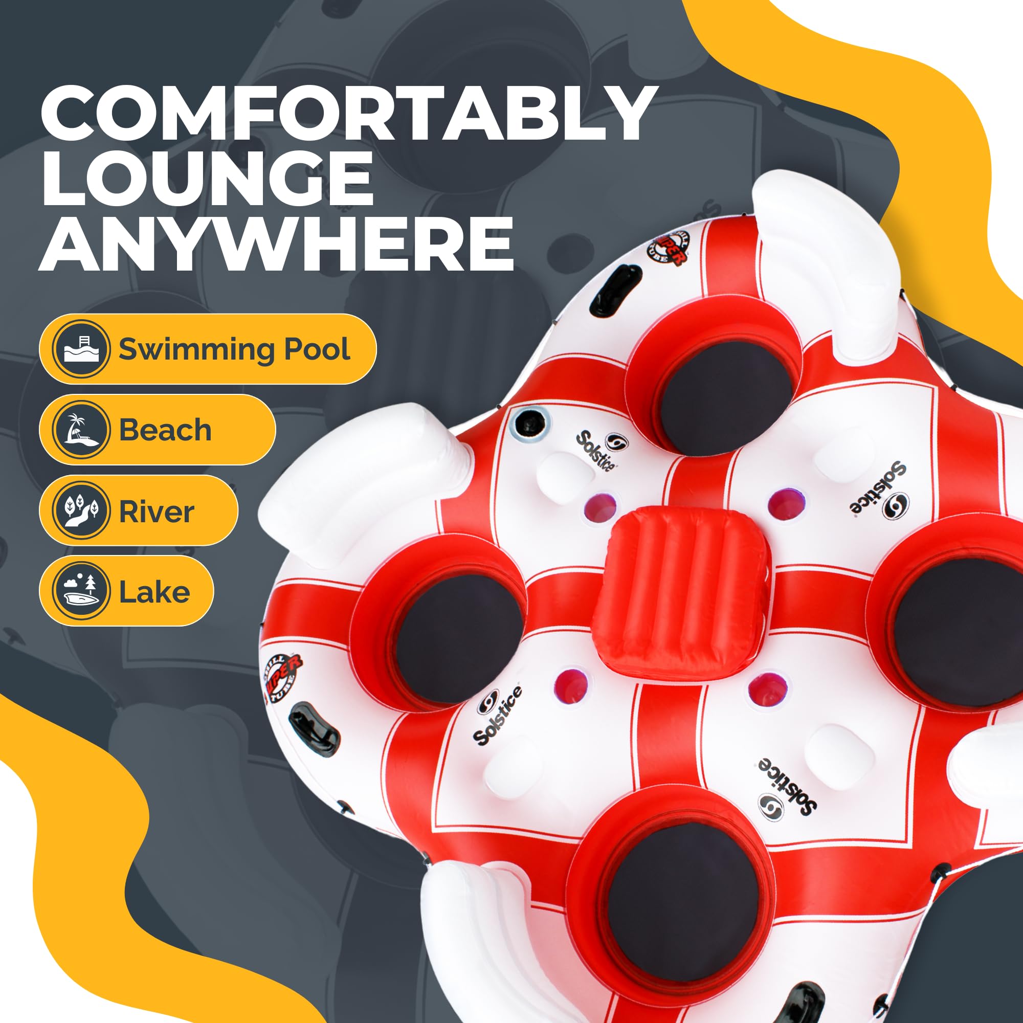 Amazon.com: SOLSTICE Inflatable Tube Float – Heavy-Duty Material