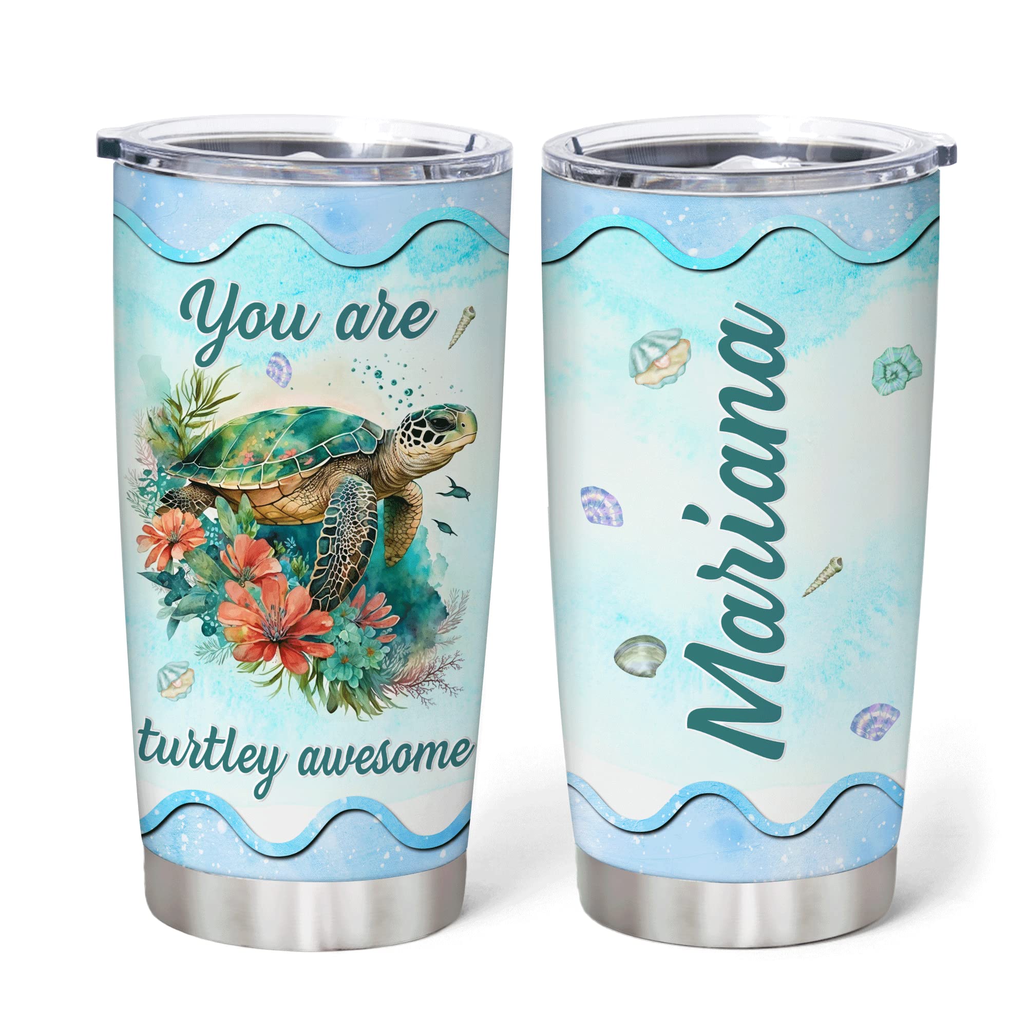 Your Turtley Awesome Turtle Personalized Sea Turtle Tumbler - 20oz ...