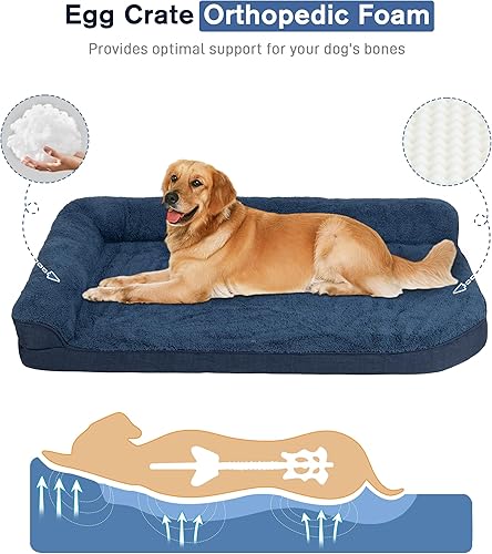 Miniatura 6 de Cama ortopédica para perros en forma de L de 30 x 20 x 3.2 pulgadas, cama para perros pequeños con funda extraíble y parte inferior antideslizante,