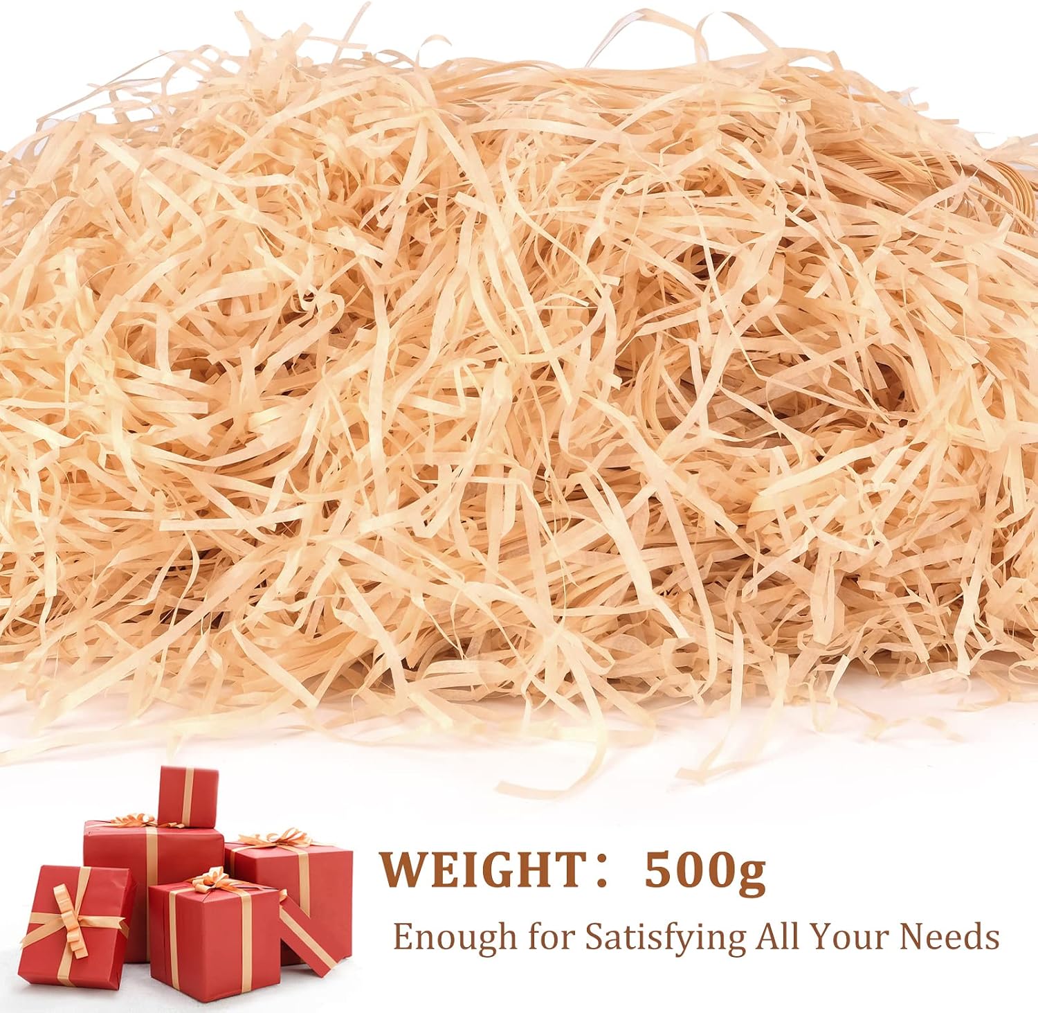 Yingd Shredded Tissue Paper, 500g Champagne Shredded Tissue for Gift Boxes Hampers, Packaging - Image 3