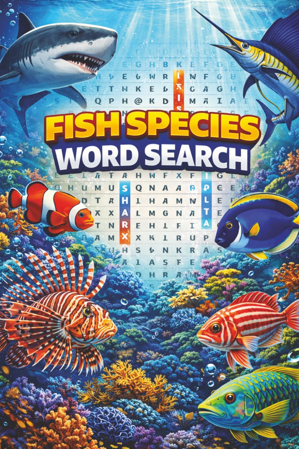 Fish Species Word Search: Ocean and Marine Life Puzzle Book for Adults & Teens Featuring Fish, Sea Creatures, Underwater Animals and Relaxing Brain Games