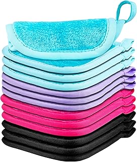 12 paños desmaquillantes reutilizables, toallas de microfibra lavables de alta calidad, paños de microfibra lavables de 5 x 5 pulgadas, paños de maquillaje suaves para cara, paños de lavado de cara