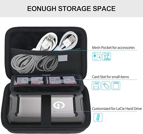 Miniatura 2 de Lacdo Estuche de transporte para disco duro SanDisk Professional G-Drive ArmorATD - Disco duro externo portátil resistente HDD USB-C USB 3.2 Gen 1 -