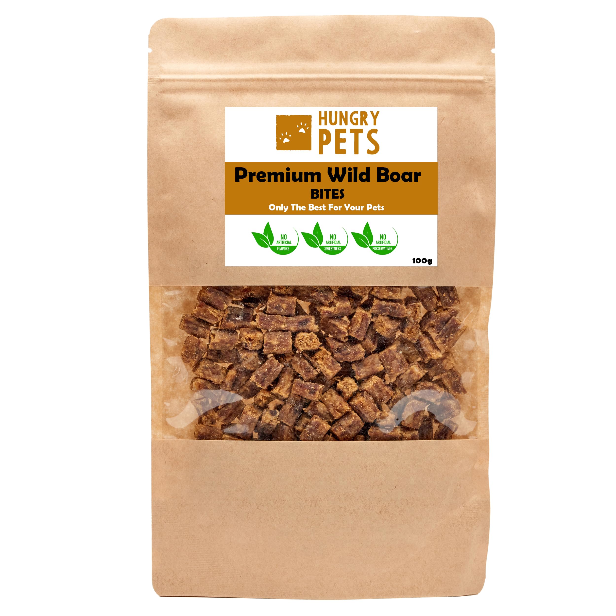 Natural Dog Treats 100% Wild Boar Bites, 100g