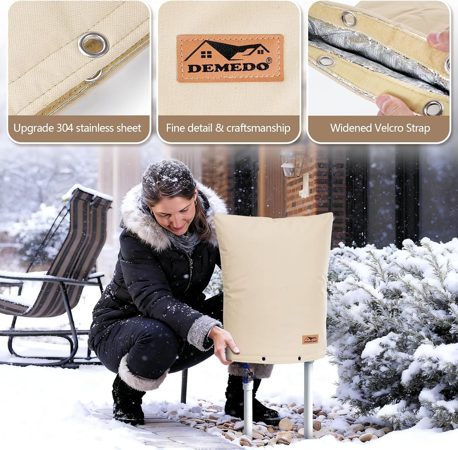 Backflow Preventer Insulation Cover Bundle with L-Shape Pipe Cover