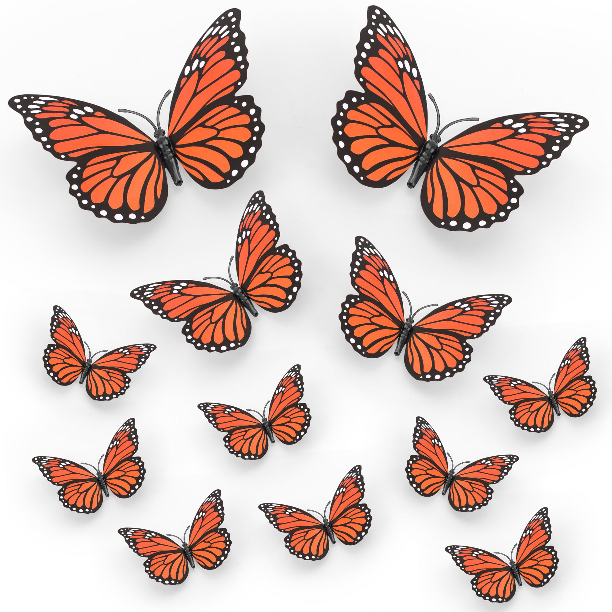 Lxzyu Monarch Butterfly Decoration,Day of The Dead Decorations for Altar De Muertos Decorations Dia De Los Muertos Decoration Ofrenda for Altar-3-Size 12 Pcs Fake Butterflies Home Decor Wall Wedding Decor - butterflies | Mubboo