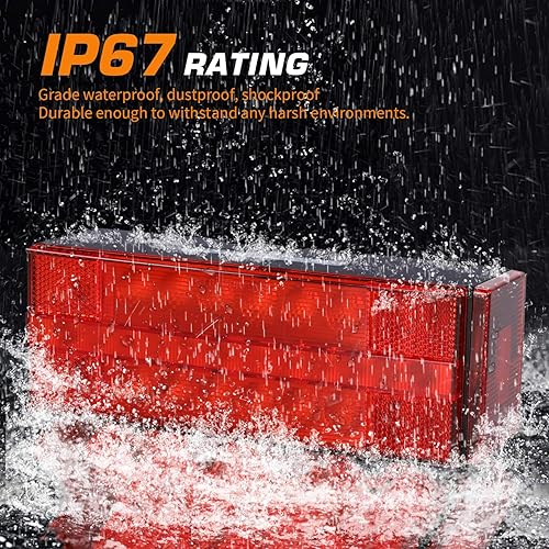 Miniatura 5 de LINKITOM Kit de luces LED sumergibles para remolque, luces traseras y direccionales súper brillantes totalmente impermeables para remolque de barco