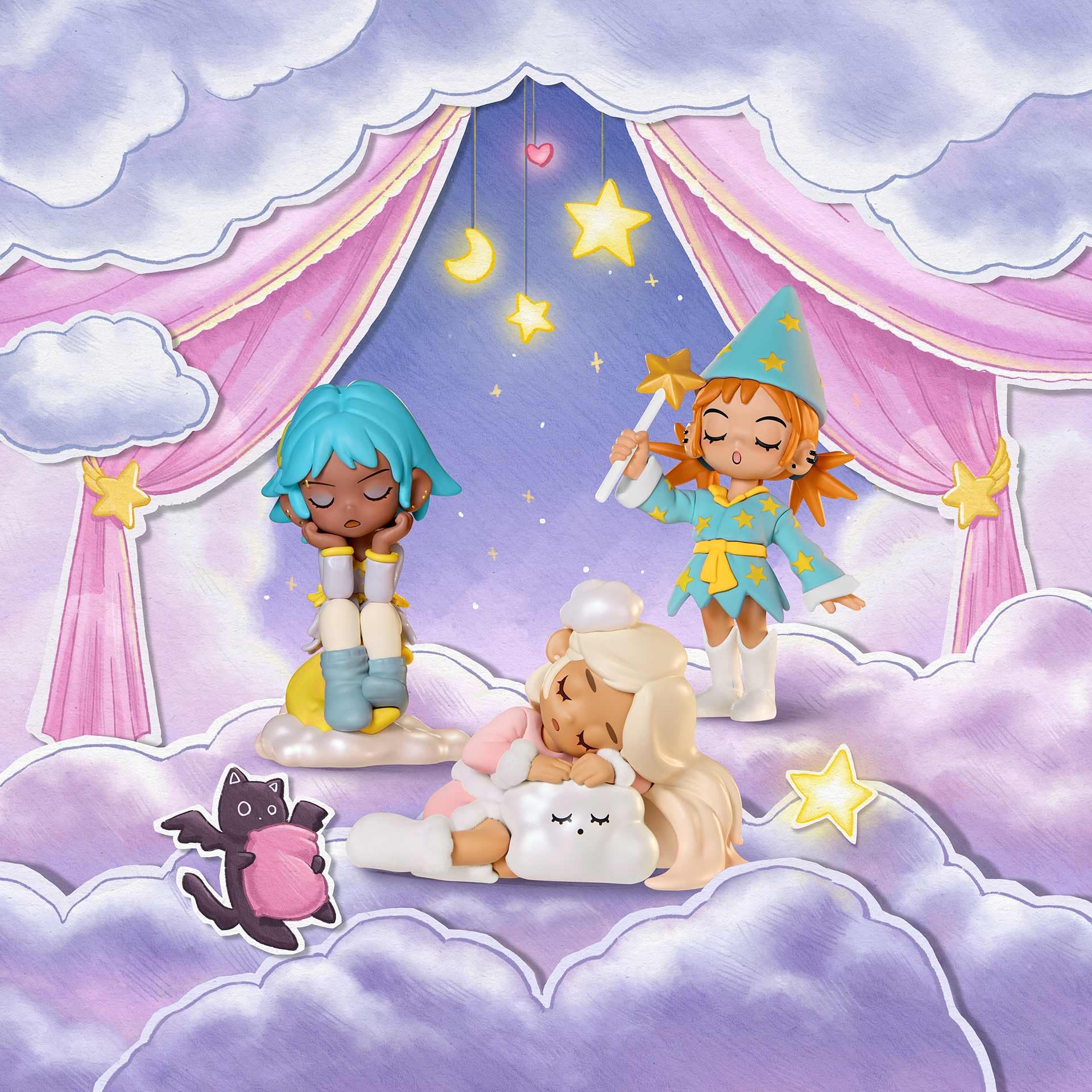 POP MART Lil Peach Riot Sleepover Series Blind Box Figures, Random