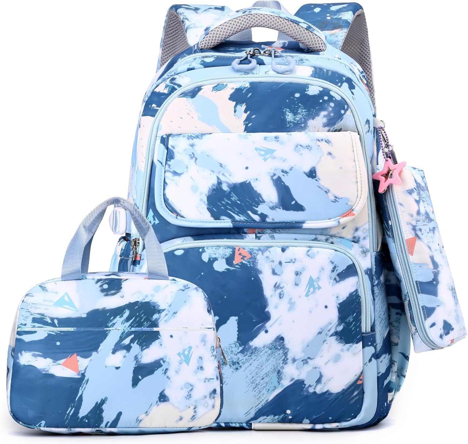 Mfikaryi Kids Backpacks for Girls Rainbow BookBag Set Teens School Backpack with Lunch Box