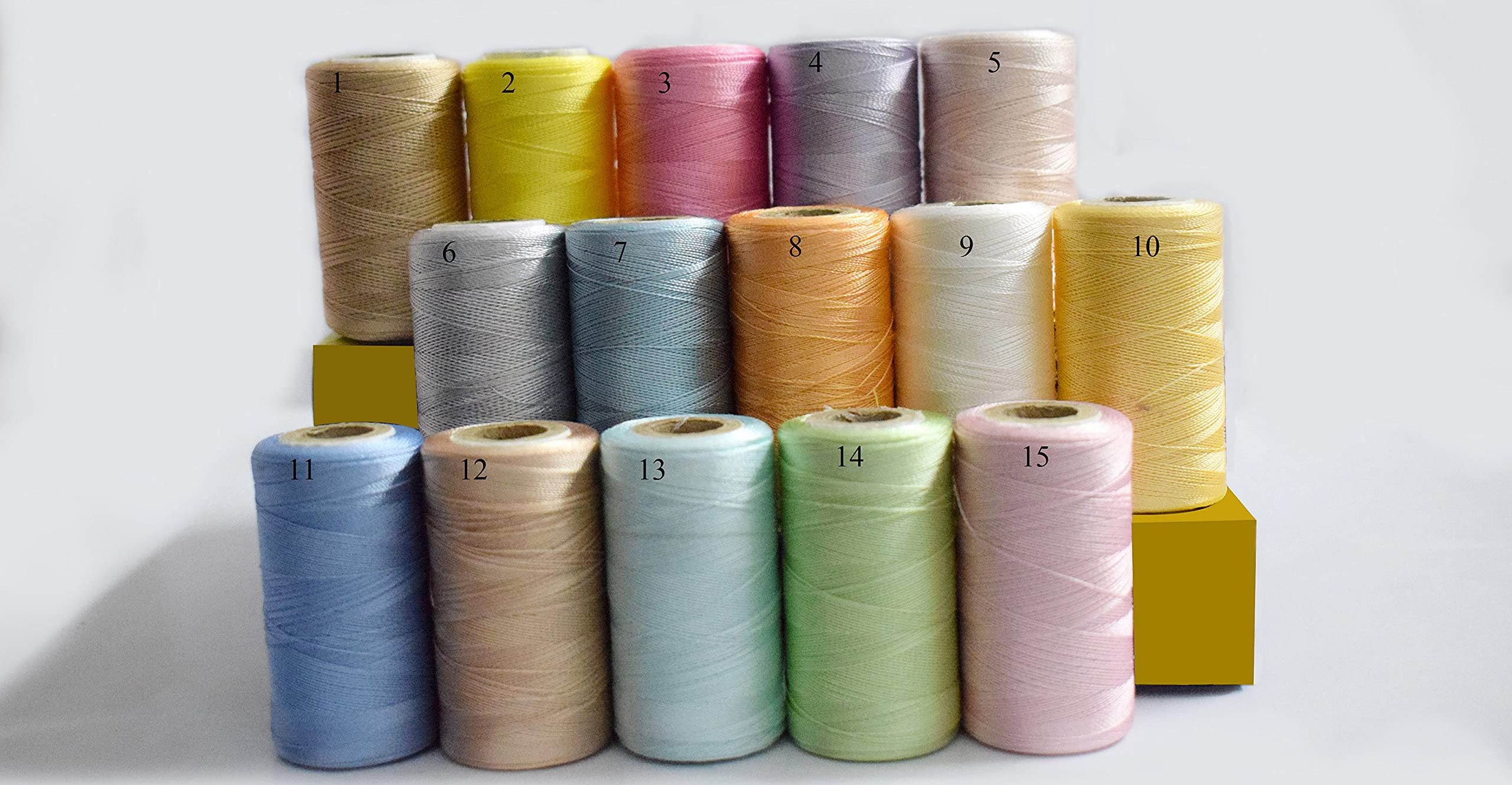 15 Light Colour Vico Silk Thread spools Best for Embroidery and Machine Sewing