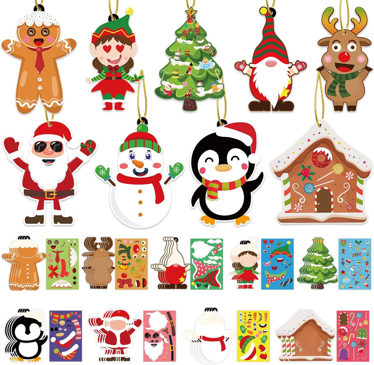 christmas paper ornaments with stickers