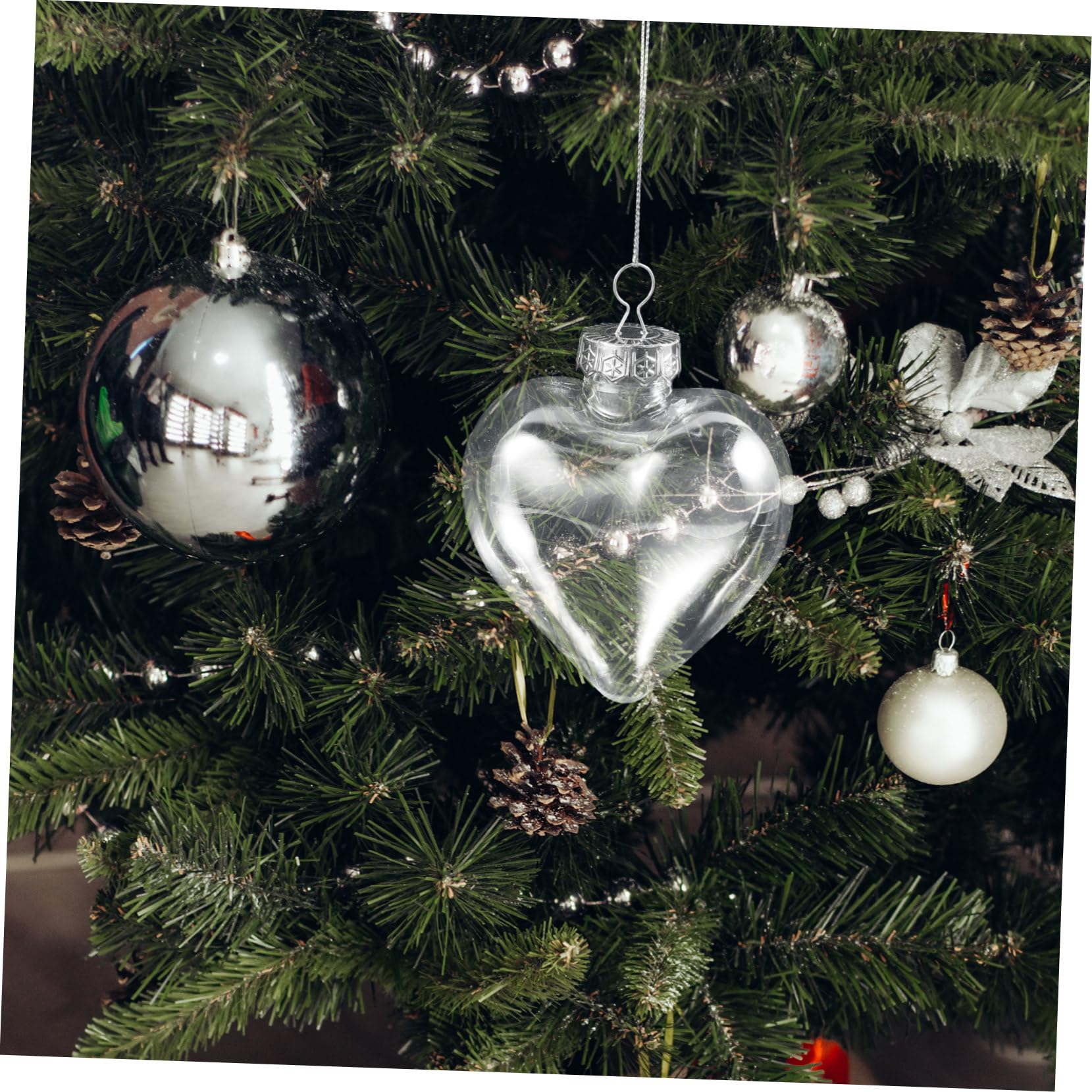 16piezas Transparentes Rellenables para Árbol De Navidad Adornos De Irrompibles y Celebraciones Navideñas