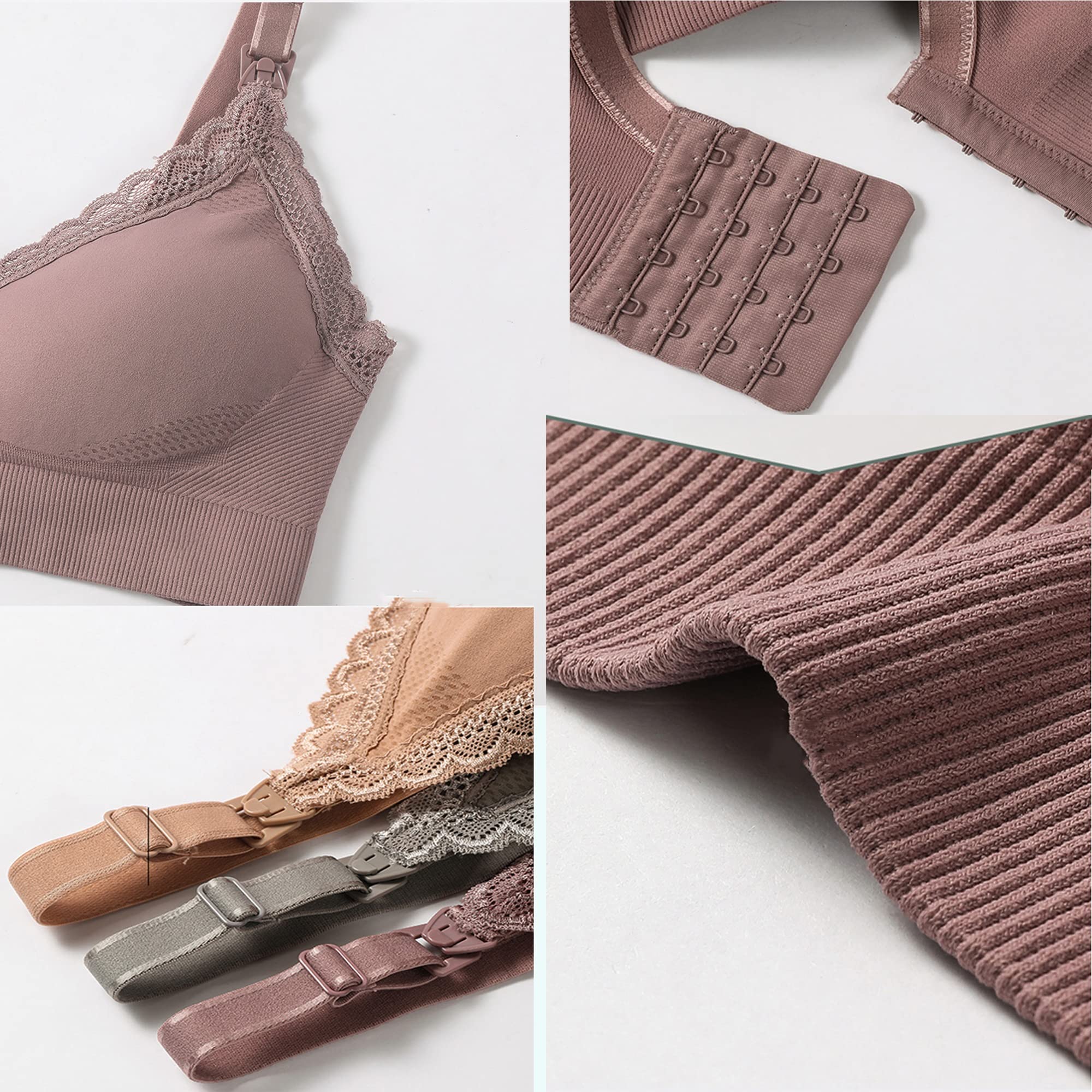 Sujetador de lactancia acolchado para mujer, sujetador push up para uso diario, Bralette de maternidad para dormir (color: rosa, tamaño: mediano)