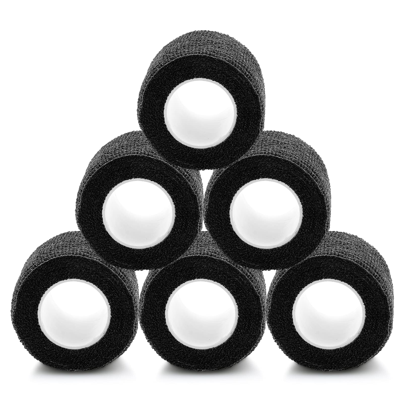 combofix 6Pack Grip Tape - Black Cohesive Grip Cover Wrap Disposable Grip Self Bandage Elastic Grip Tape Tube for Machine Grip Sport Protection