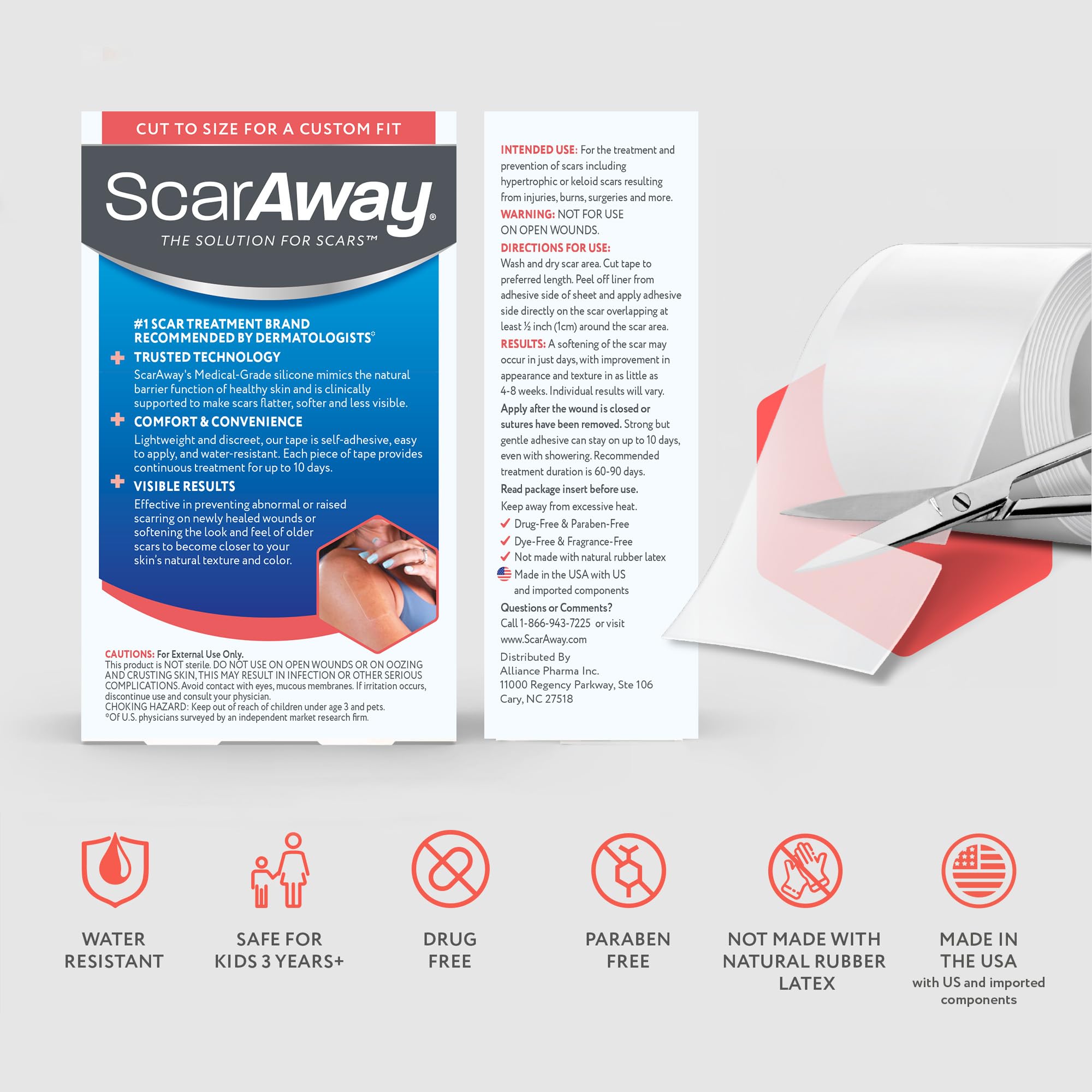 ScarAway Silicone Scar Tape - Reduce Scar Appearance -8