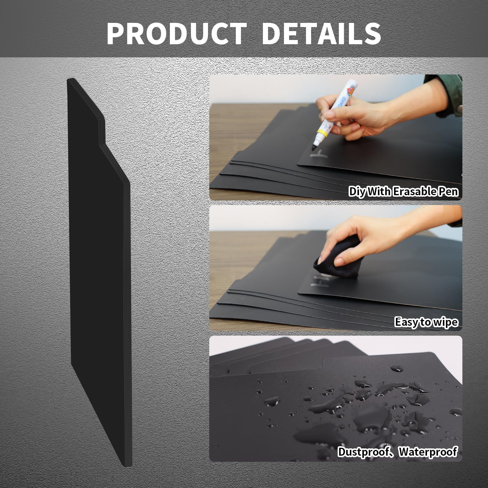 16 Divisori In PVC Nero Per Vinili 33x31,7 Cm – Separatori Per Album, Protezione Antipolvere E Organizzazione Per Scaffali, Ideali Per Collezionisti