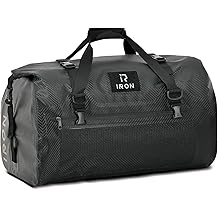 Motorcycle Dry Bag - Waterproof Duffle &amp; Luggage Tail Bag Saddle Bags with Roll Top Closure, Shoulder Straps, Inner Pocket and Mesh Pocket (Carbon Fiber, 30L)