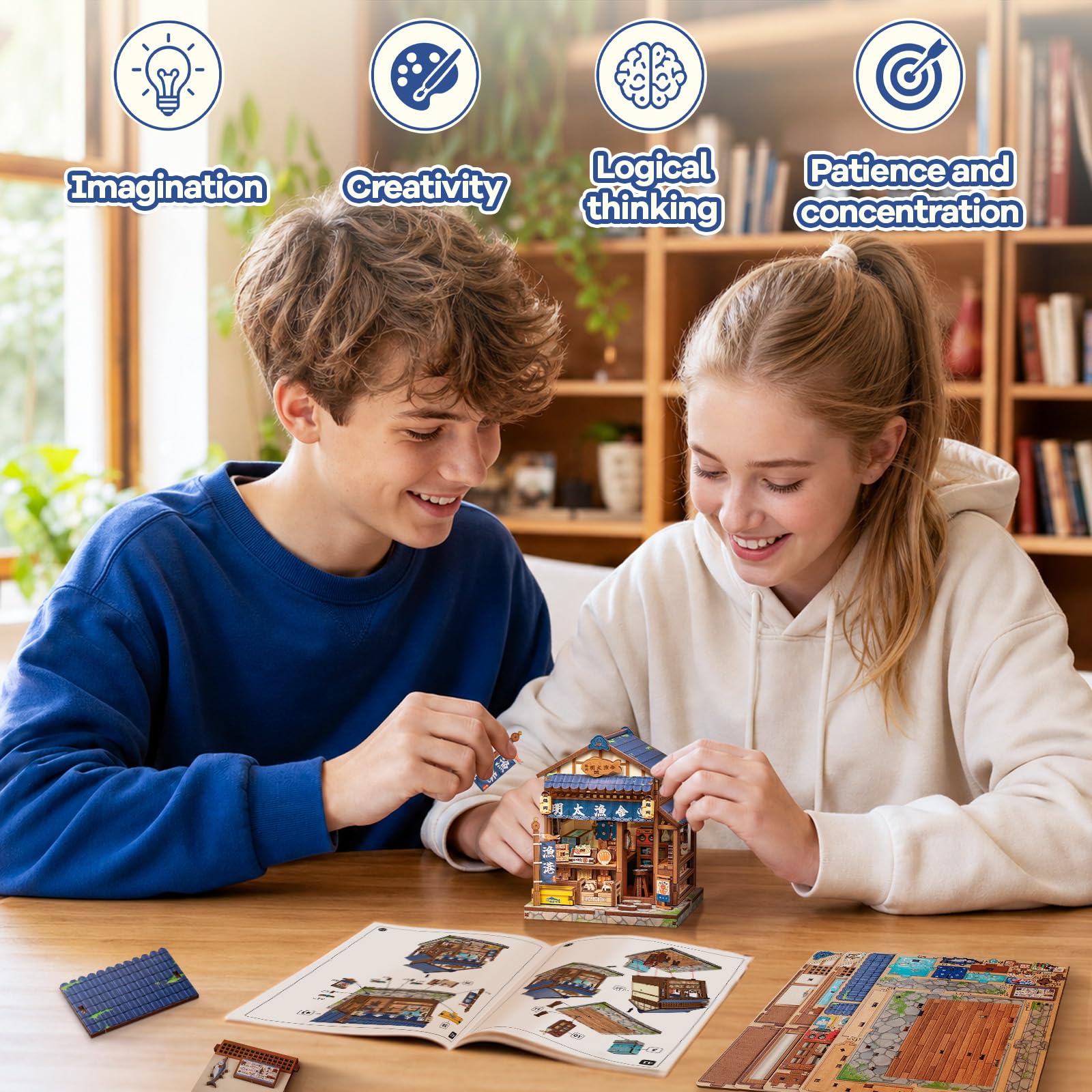 Kit de rincón de libros, miniaturas de casas de muñecas, estilo japonés, decoración decorativa del hogar, gran regalo para adultos y adolescentes (cocina Fukuoka Mentaiko)