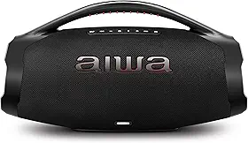 Caixa de Som Boombox Plus AIWA BBS-01-B 200W Bluetooth 5.3-200W RMS - 30 Horas de Bateria - Resistente à Poeira e Água - Preto