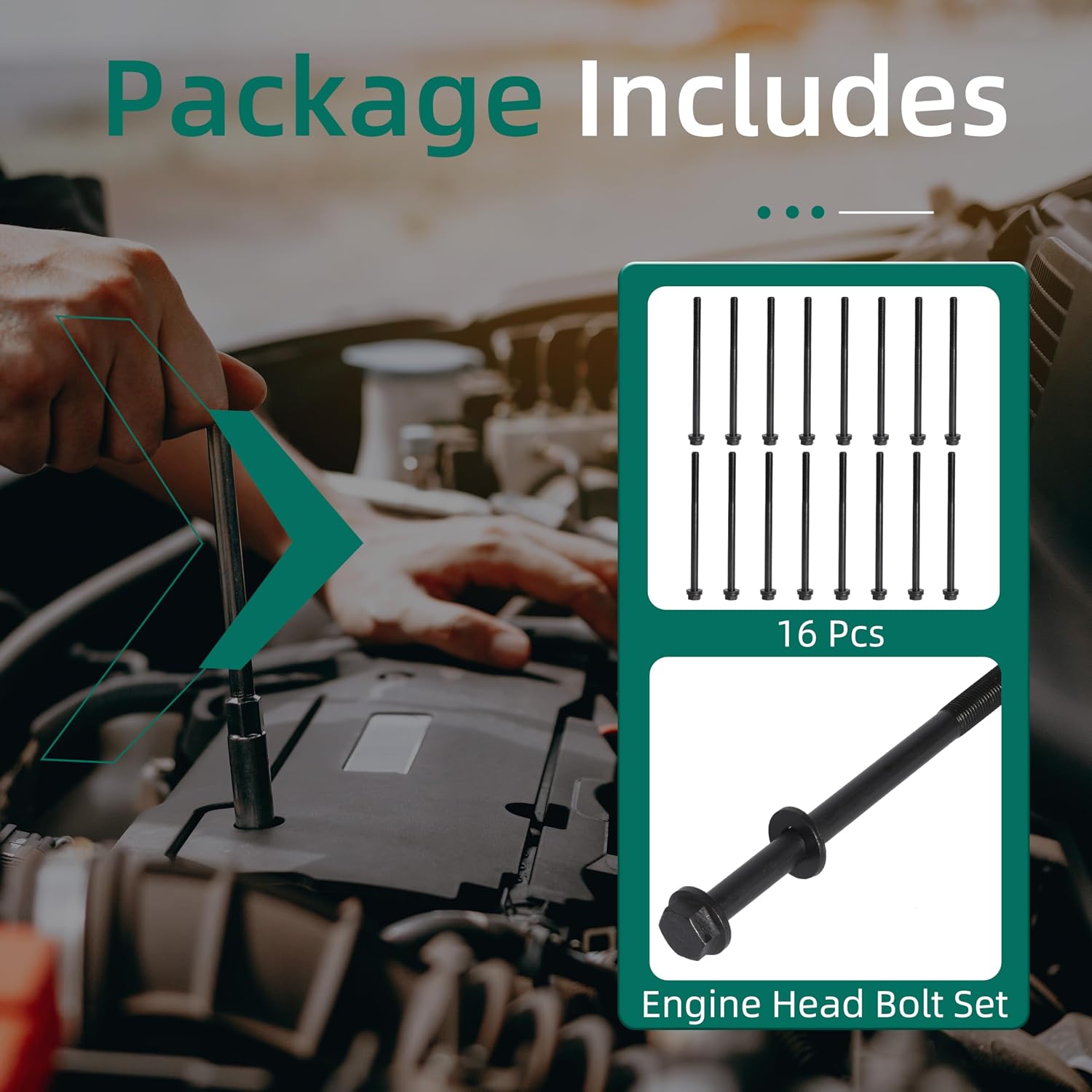 16PCS ES71329-1 Engine Cylinder Head Bolt Set for Acura ZDX TSX 2010-2013, for Acura RLX TLX 2015-2020, for Acura RDX 2013-2018, for Acura MDX 2004-2020, for Acura RL 2005-2012