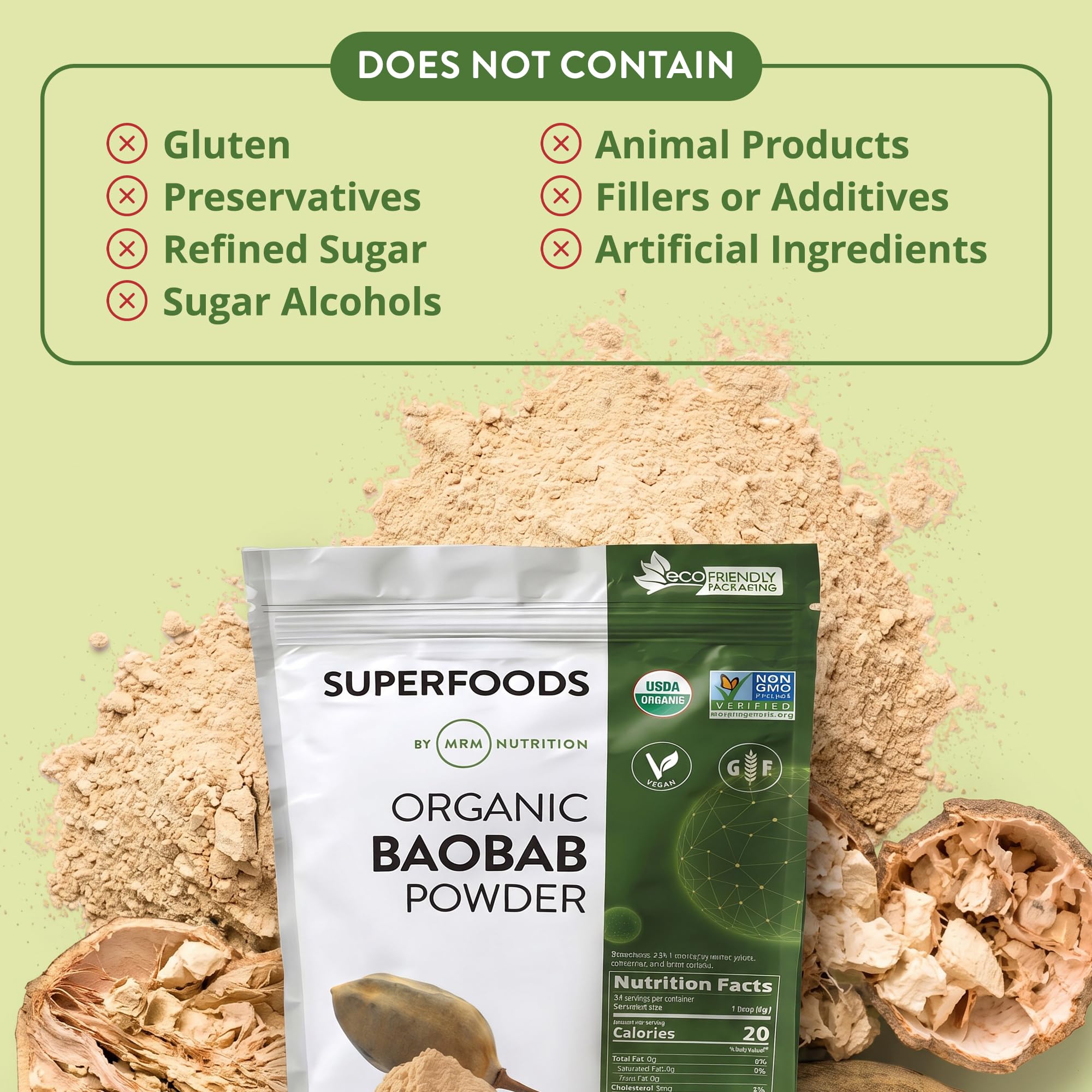 MRM, Organic Baobab Powder, 8.5 oz (240 g) — Amazon image 8