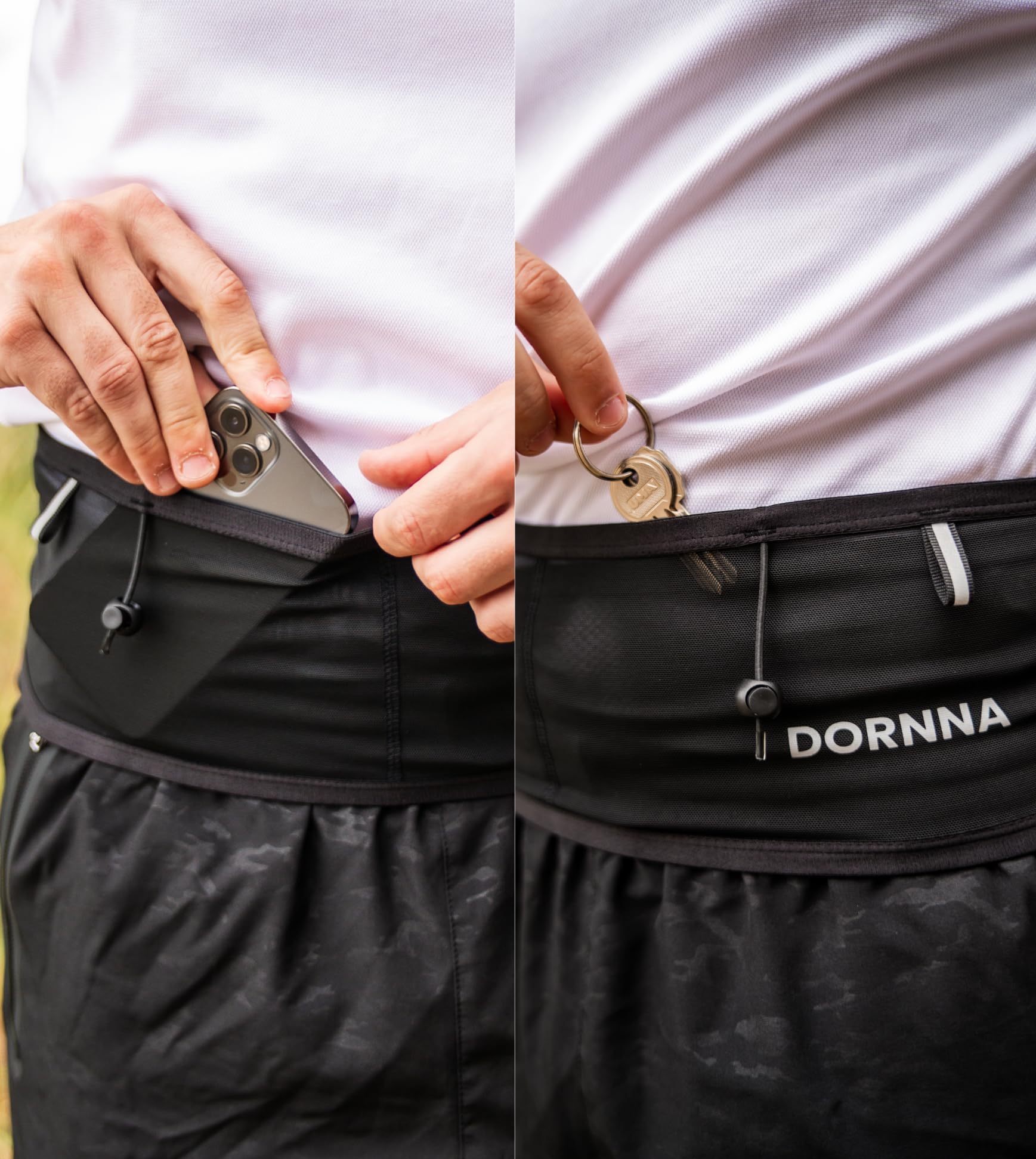 Skinny W1 Marsupio Running Borraccia Morbida 250 ml Corsa elastico porta pettorali bastoncini M-L