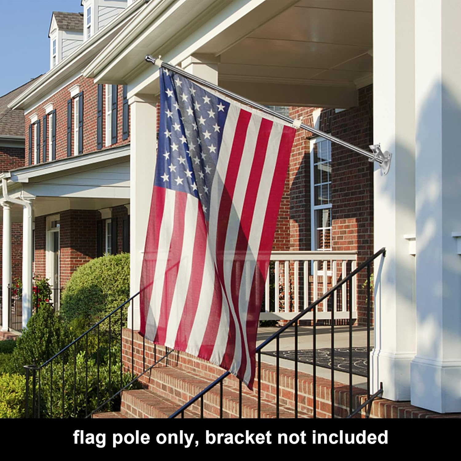 COCONUT 5FT Stainless Steel Tangle Free Flag Pole, for 3x5 American Flag, House Porch Residential Commercial Use, Silver (Bracket Not Included) - Image 2
