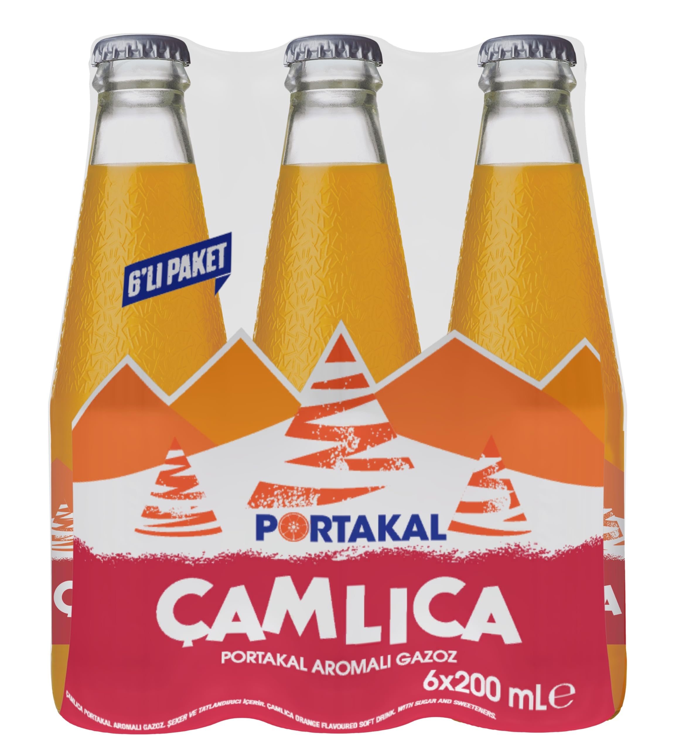 ÇAMLICA Portakal Aromalı Gazoz Cam Şişe 6x200 ml