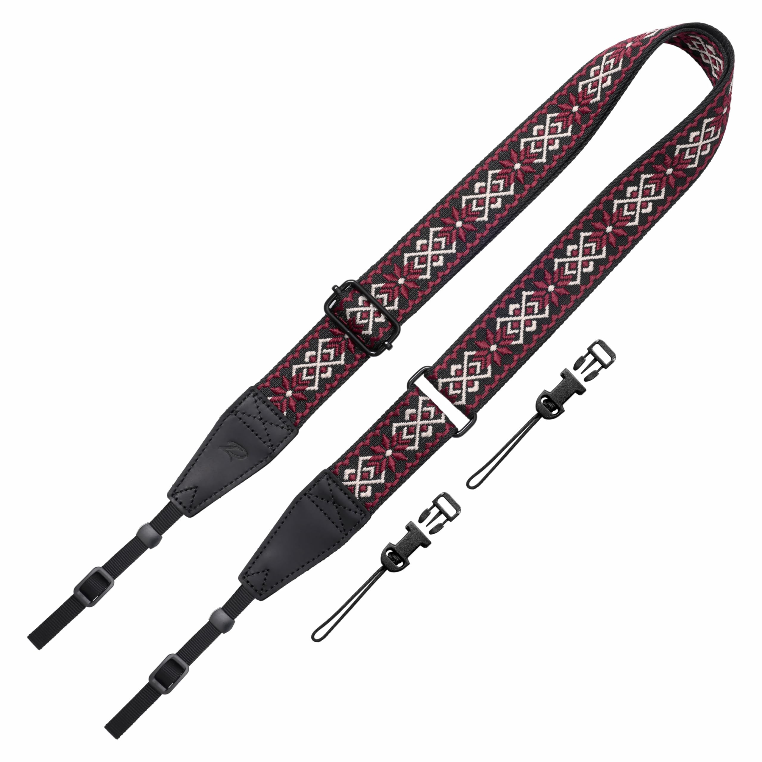 Padwa Lifestyle Adjustable Camera Strap - 1.5" Top Layer Cowhide Head Camera Straps for Photographers, Cotton Adjustable Neck Shoulder &amp; Crossbody Strap Quick Release for All Cameras and Binoculars
