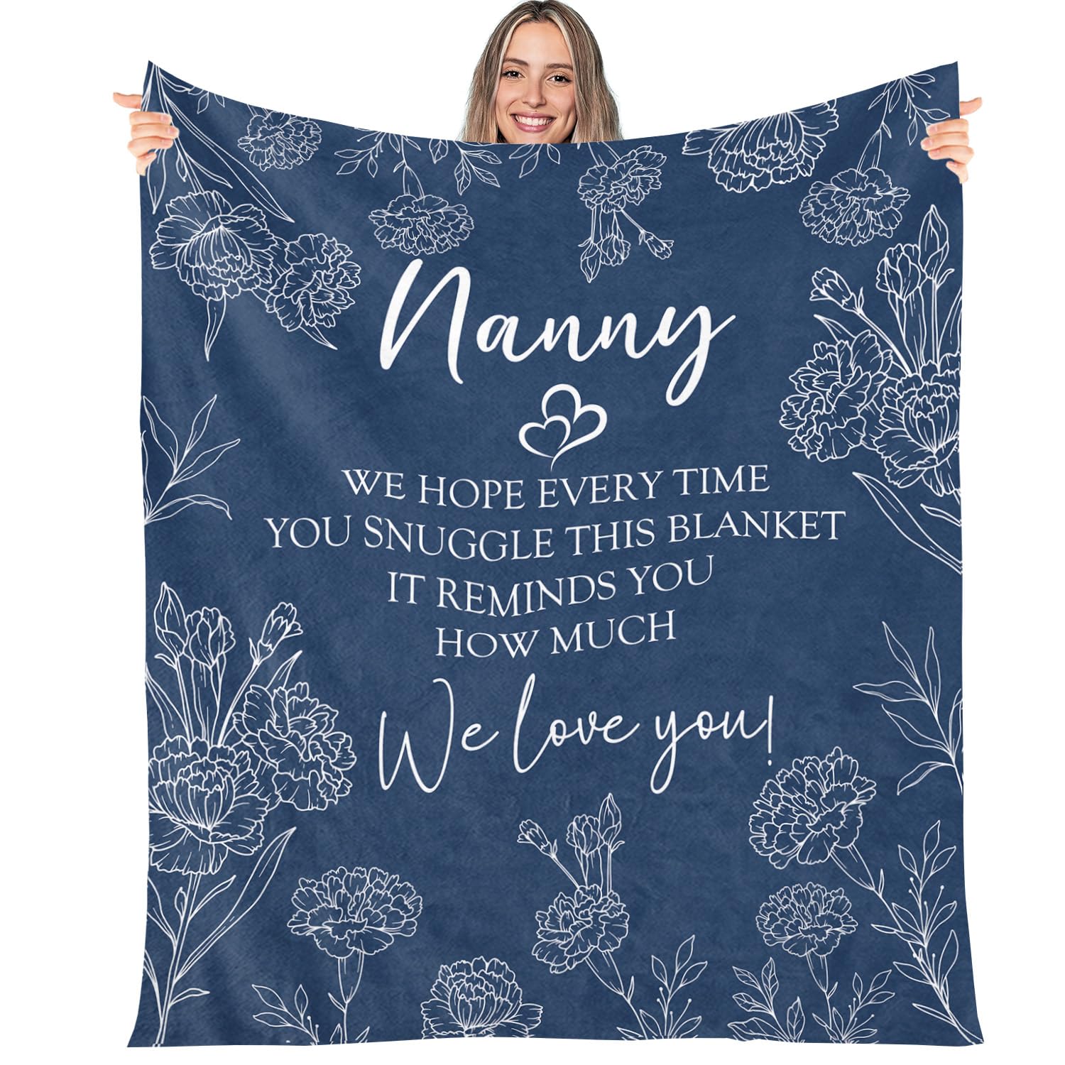 Eiapadeor Nanny Gifts Blanket - Fluffy Blanket Birthday Gift for Nanny Grandma Nan Nana Women from Grandchildren Presents for Nana Birthday Christmas Valentine's Day