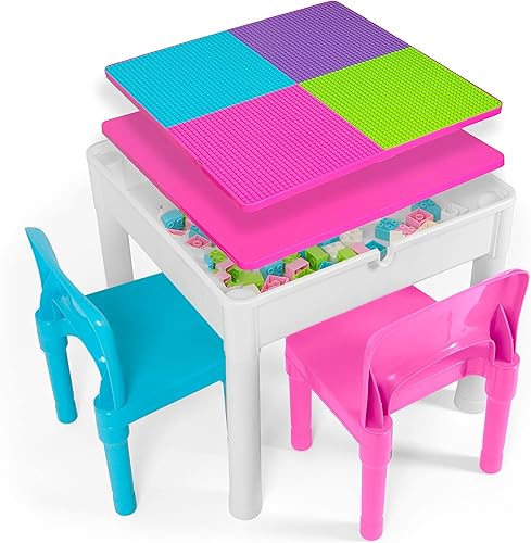 Juego de mesa de actividades para niños Play Platoon  Tabla de bloques de construcción mesa de manualidades y mesa sensorial con almacenamiento