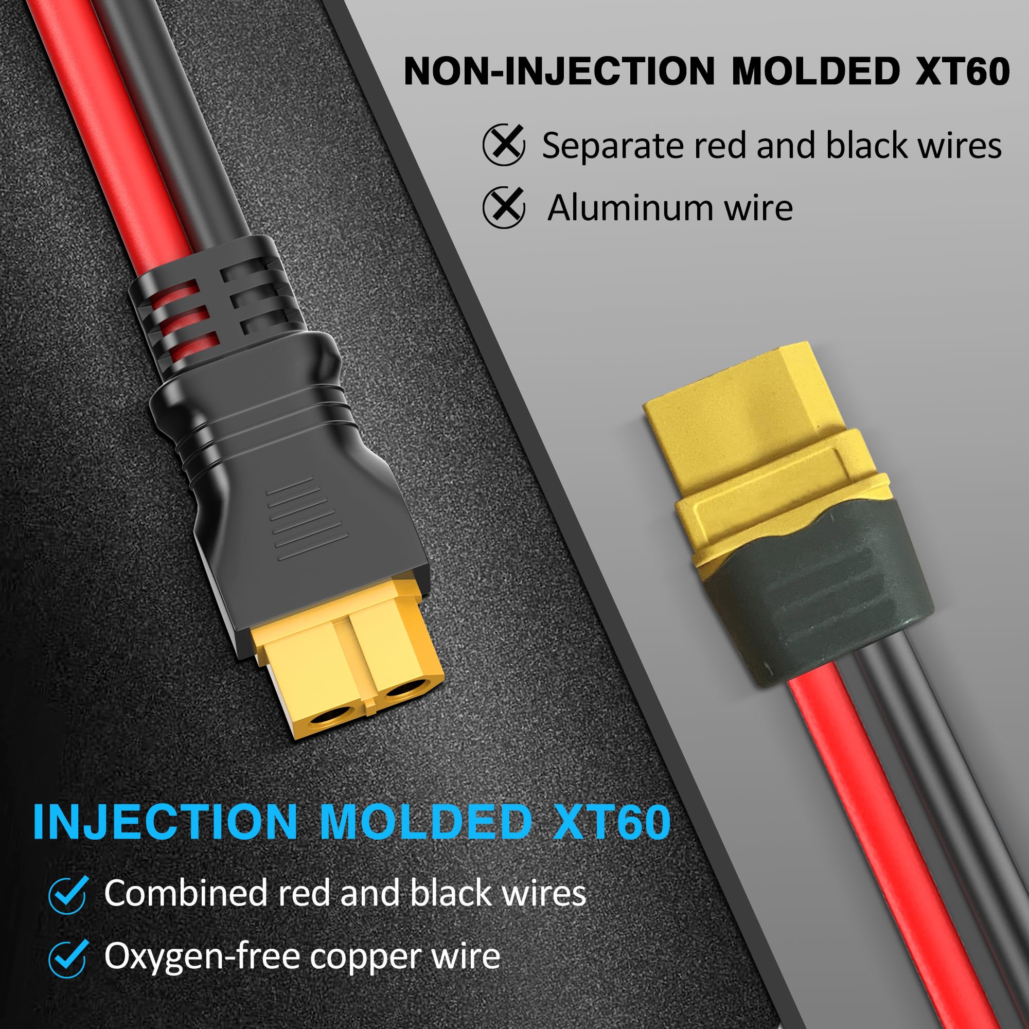 Przedłużacz do panelu słonecznego z adapterem XT60 (12AWG, 7,9 m), przewód ładowania słonecznego do generatora baterii Ecoflow, złącze solarne do formowania wtryskowego, żeński przewód XT60