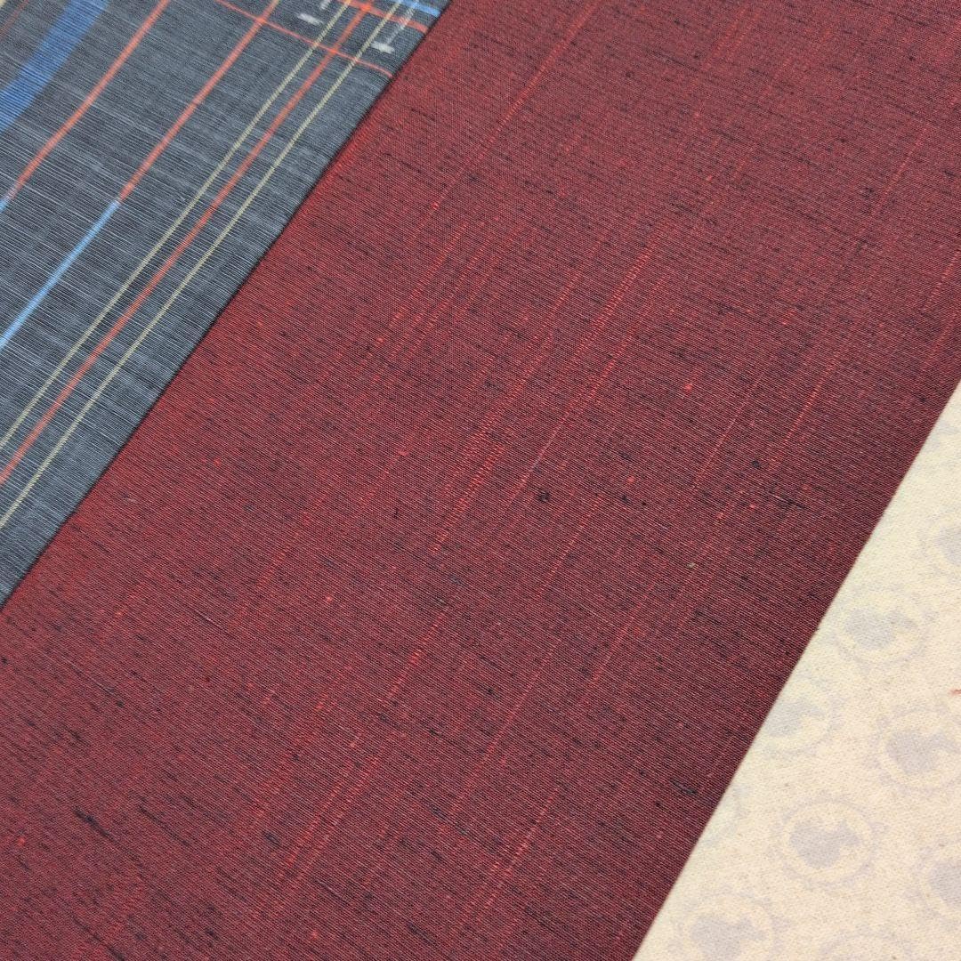 古典しじら織 浴衣 綿 粋な夏着物 縞柄 半幅帯 麻の葉 2点