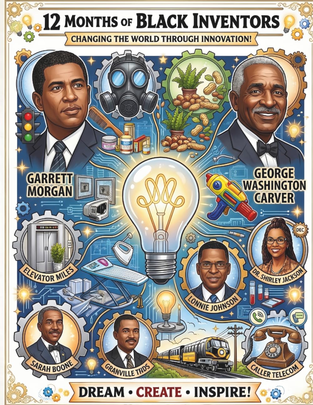 12 Months of Black Inventors: Inspiring Coloring Book Celebrating African American Innovators & STEM History for Kids: Learn About Famous Black ... Carver, Garrett Morgan, Sarah Boone & More