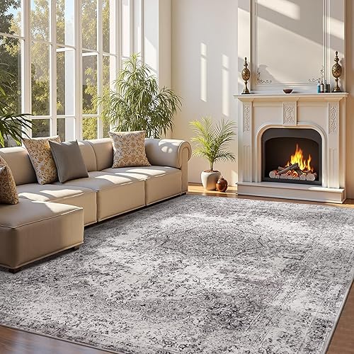 Vista 186 de jinchan Alfombra de pasillo lavable de 2 x 10 pulgadas, estilo vintage, envejecida, para interiores, delgada, tradicional, con estampado floral