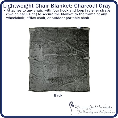 Miniatura 6 de Granny Jo Products Manta ligera para silla de ruedas, color gris carbón