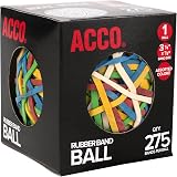 Acco A7072155 Rubber Band Ball, Approximately 275 Rubber Bands, Assorted, 3 1/4 in – view 4