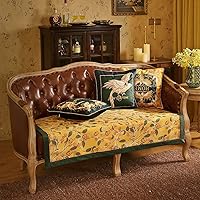 Vista 2 de patdrea Funda de sofá de diseño, fundas de terciopelo amarillo floral para banco de cama seccional, fundas de banco de cama de lujo, funda