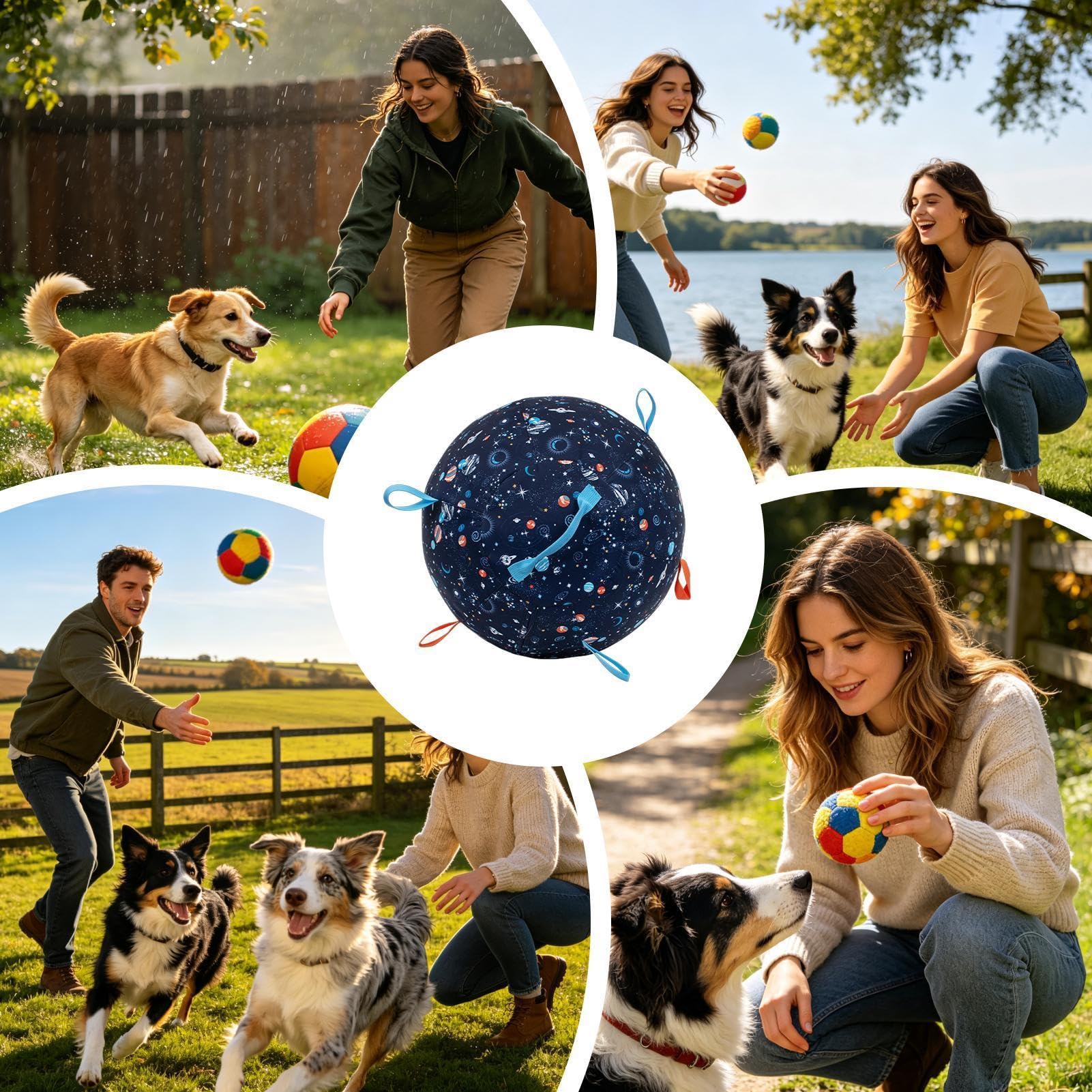 Pelota de pastoreo hinchable para perros Hinchable Con Asas, Juegos | Bola de Instinto Juguete Interactivo Canino Pequeña Mediana Mascota Ocupada Estimulación
