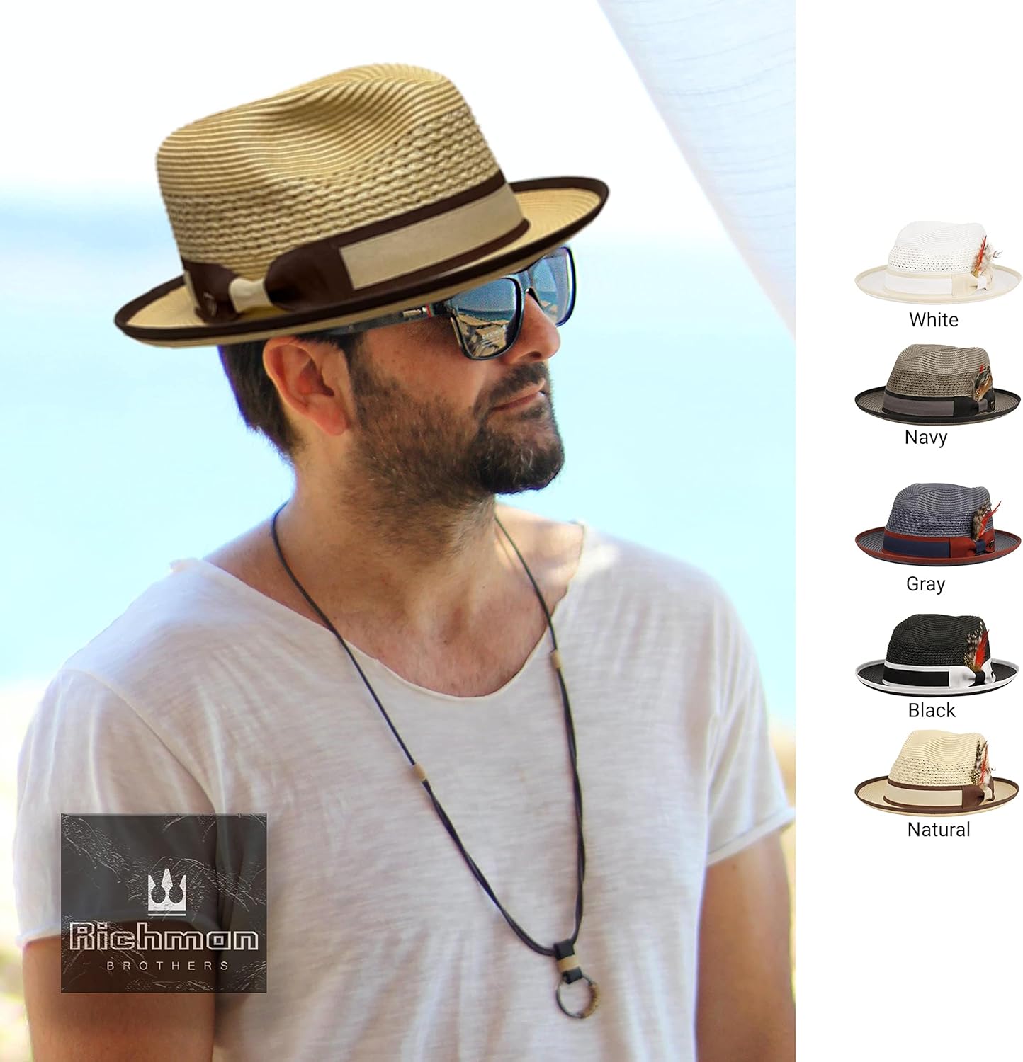 Two Tone Braided Pinch Fedora Hat