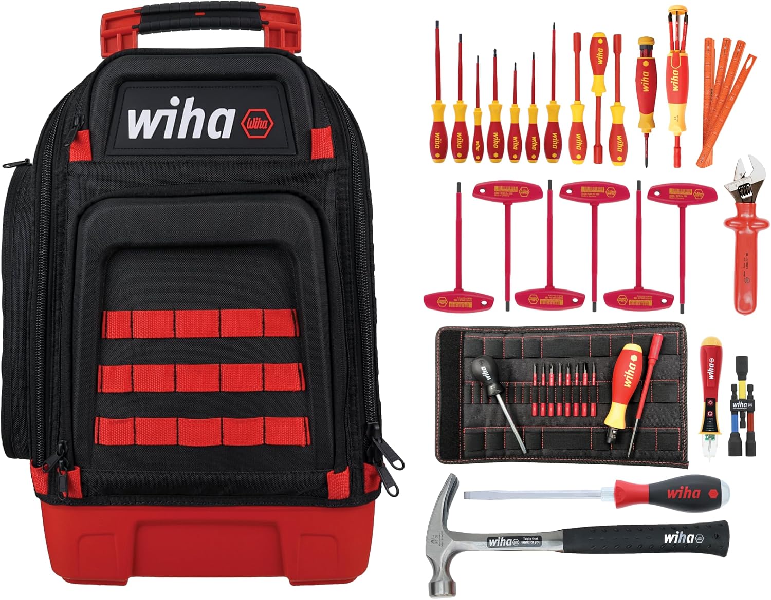 Wiha 91877 48 Piece Insulated Electrician's Tool Kit in Heavy Duty Backpack