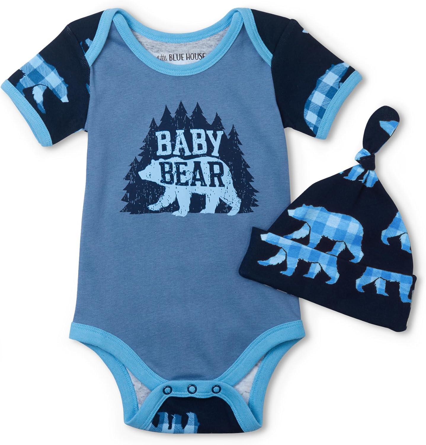 Little Blue House Baby Bodysuit with Hat