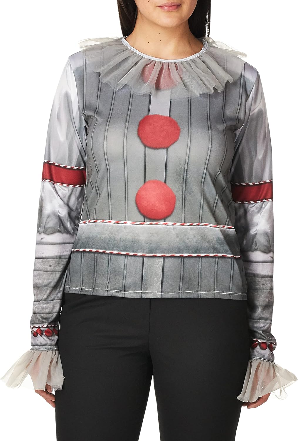 Rubie's Women's IT Movie Chapter 2 Pennywise Costume Top and Make Up, As Shown