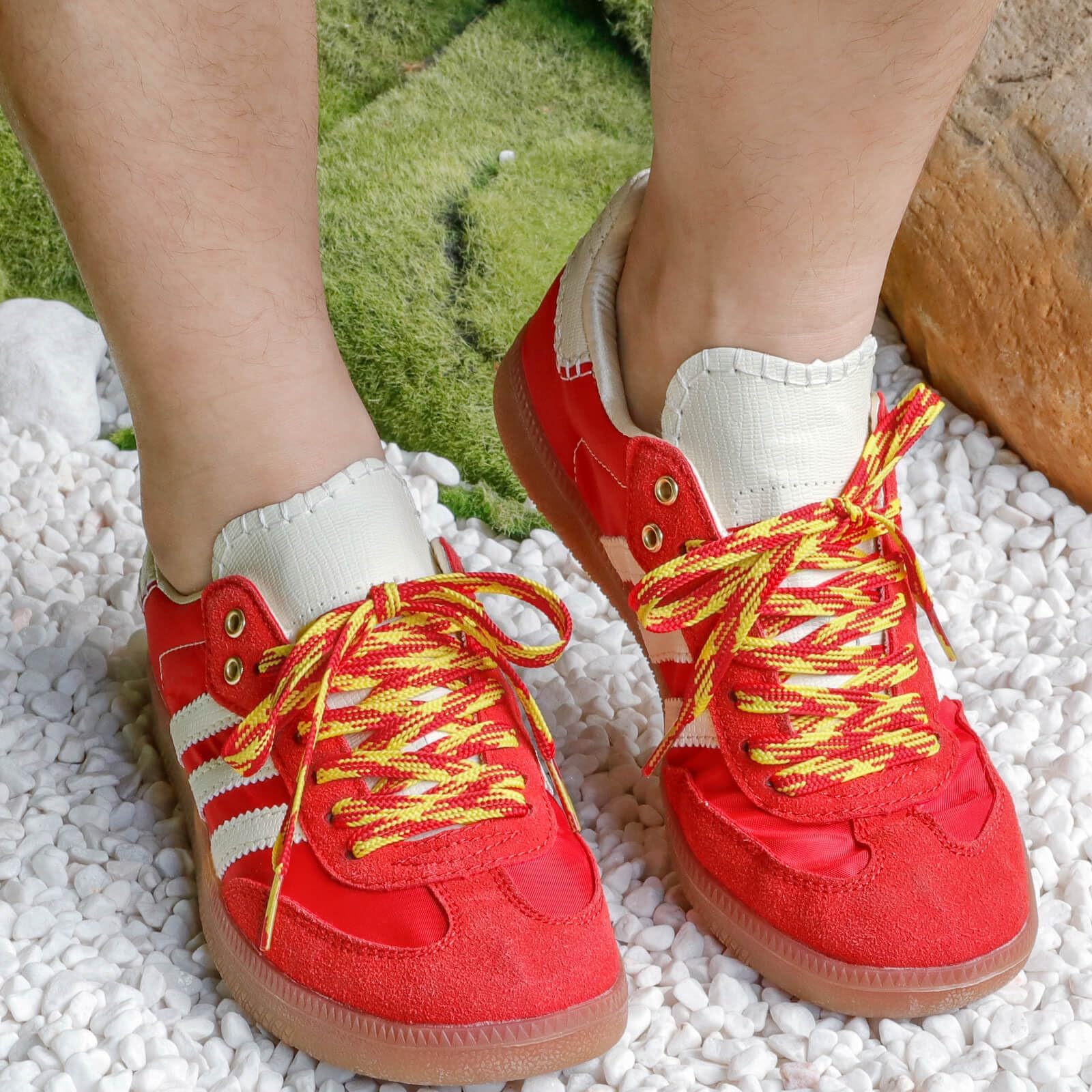 Colored Argyle Shoe Laces for Sneakers: Thin Flat Athletic Shoelaces 1 Pair