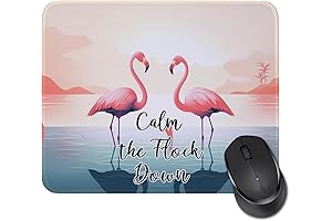 Flamingo Gifts Mouse Pad - "Calm The Flock Down" Padded Comfort