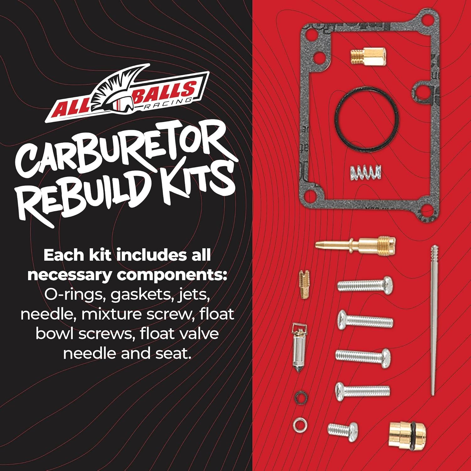All Balls Racing Carburetor Rebuild Kit 26-1379 Compatible With/Replacement For Yamaha YFS200 Blaster 1988-2006