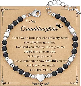 Christmas Gifts for Women, Stocking Stuffers for Teens Beaded Bracelets for Women Gifts for Mom Christmas Gift Mothers Day Gift for Grandma Daughter Bonus Mom Nature Stone Bead Bracelet Graduation Jewelry for Her 2026